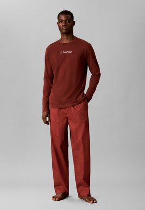 Calvin Klein Underwear, LONG SLEEVE PYJAMA SET - HERITAGE COTTON POPLIN - Пижама - spiced apple