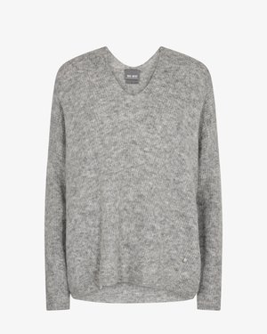 Mos Mosh THORA V-NECK - Camisola - grey melange