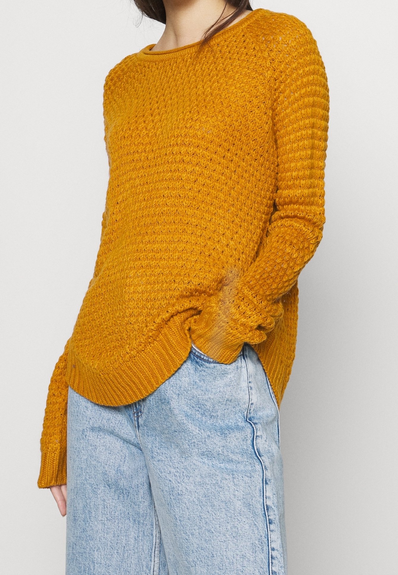 Wol Mosterdgele Trui Dames Vero Moda Trui Mustard Yellow