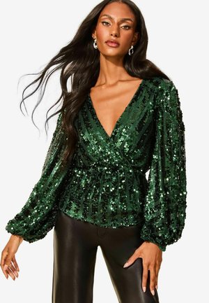 Lipsy SEQUIN WRAP - Blúz - green