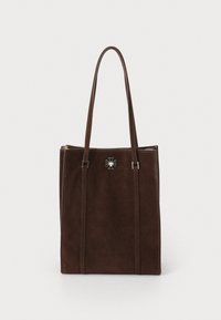 TURNLOCK SUEDE SMALL TOTE - Handbag - dark cocoa