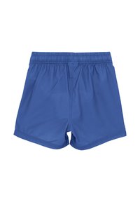 Blauwe shorts van lichtgewicht stof met een elastische tailleband, met een gladde textuur en zonder zichtbare patronen of accenten.