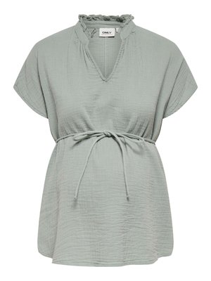 ONLY MATERNITY, OLMTHYRA LIFE S/S V-NECK TOP WVN - Pluus - abyss
