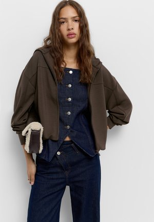 BALLOON - Sweat zippé - brown