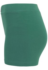 Graviditetsshorts i solid grön färg, med en stretchig tygkvalitet. Designen inkluderar en hög midjeband och en smidig, åtsittande silhuett.
