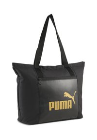 CAMPUS SHOPPER - Geantă de pânză - black gold no  logo