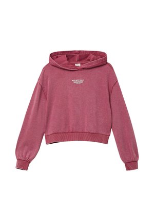 MIT GARMENT DYE UND RÜCKEN - Mikina s kapucňou - himbeere