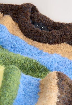 Next Pullover - chocolate brown blue multi stripe