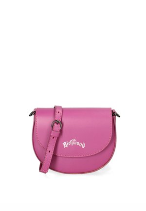John Richmond Schoudertas - fuchsia and dark grey