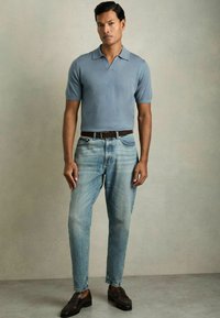 Reiss Bluză polo - airforce blue