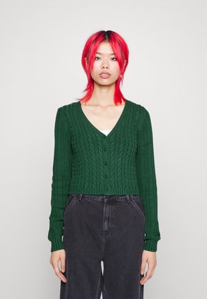 SLIM CROP CARDI SOLID - Kardigan - trekking green