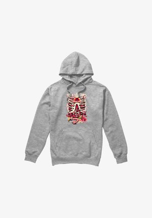 Cotton Soul, RICK AND MORTY ANATOMY PARK LOGO - Hoodie - mottled light grey