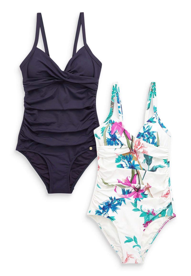 Next TUMMY CONTROL 2 PACK STANDARD Maillot de bain navy floral/bleu