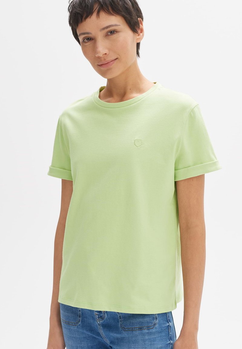 OPUS SERZ HEART DETAIL - T-shirt basic - avocado