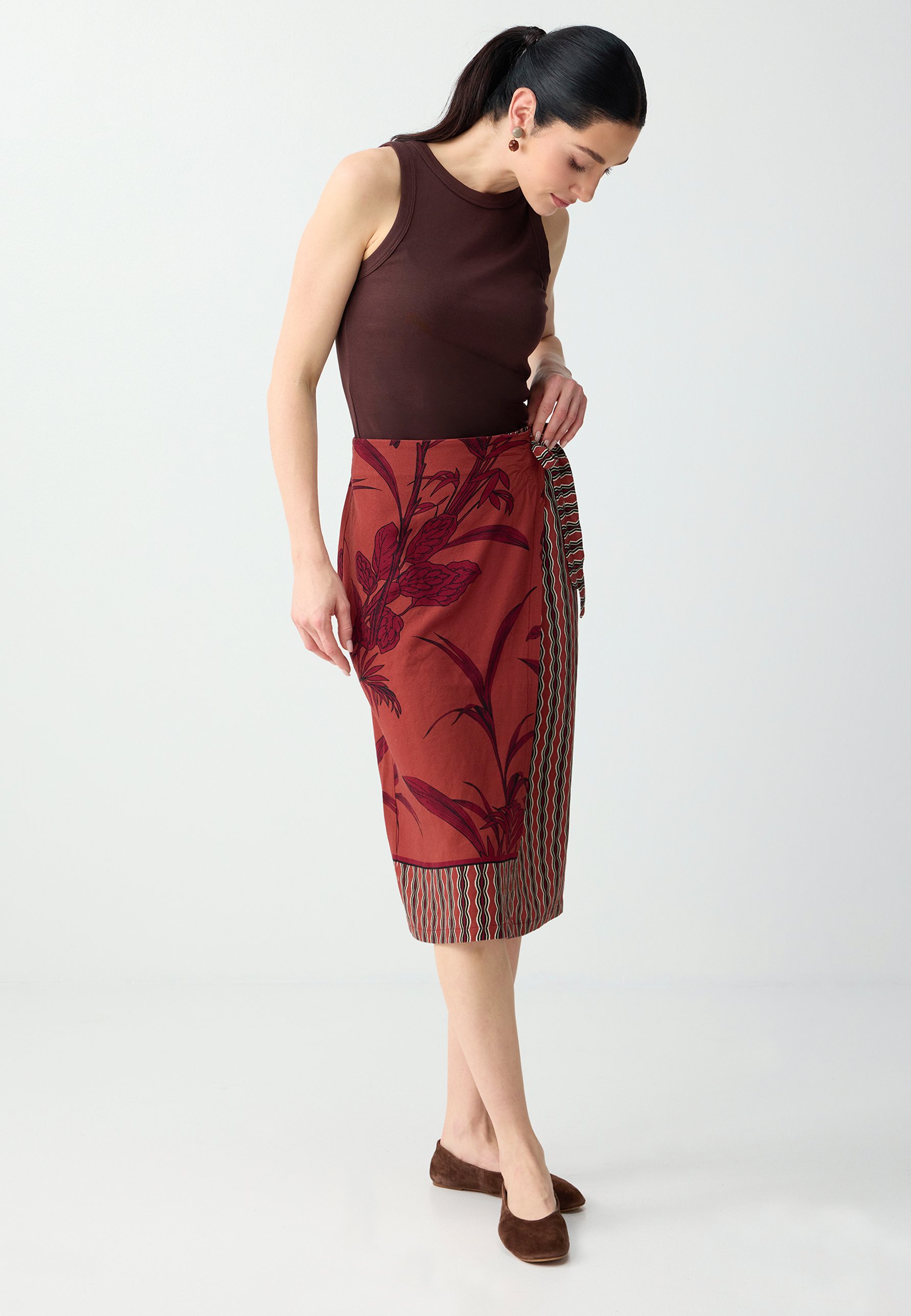 Jimmy Key Wikkelrok - tile red/cognac - Zalando.nl
