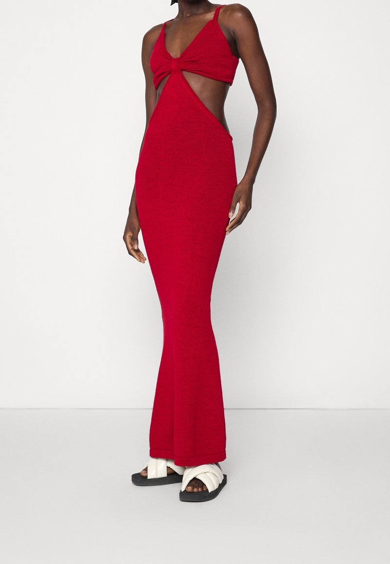 open lace back dress donna dress in red  lune de miel lingerie