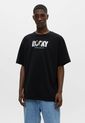 SHORT SLEEVE ROCKY BALBOA - Triko s potiskem - mottled black