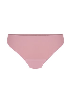 Roze katoenen slips met een gladde textuur, een lage taille en minimale naden. Eenvoudige, naadloze randen voor een schone, ingetogen uitstraling.