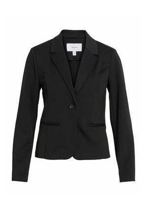VILA, BLAZER VIKAMMI JERSEY - Blejzer - black beauty