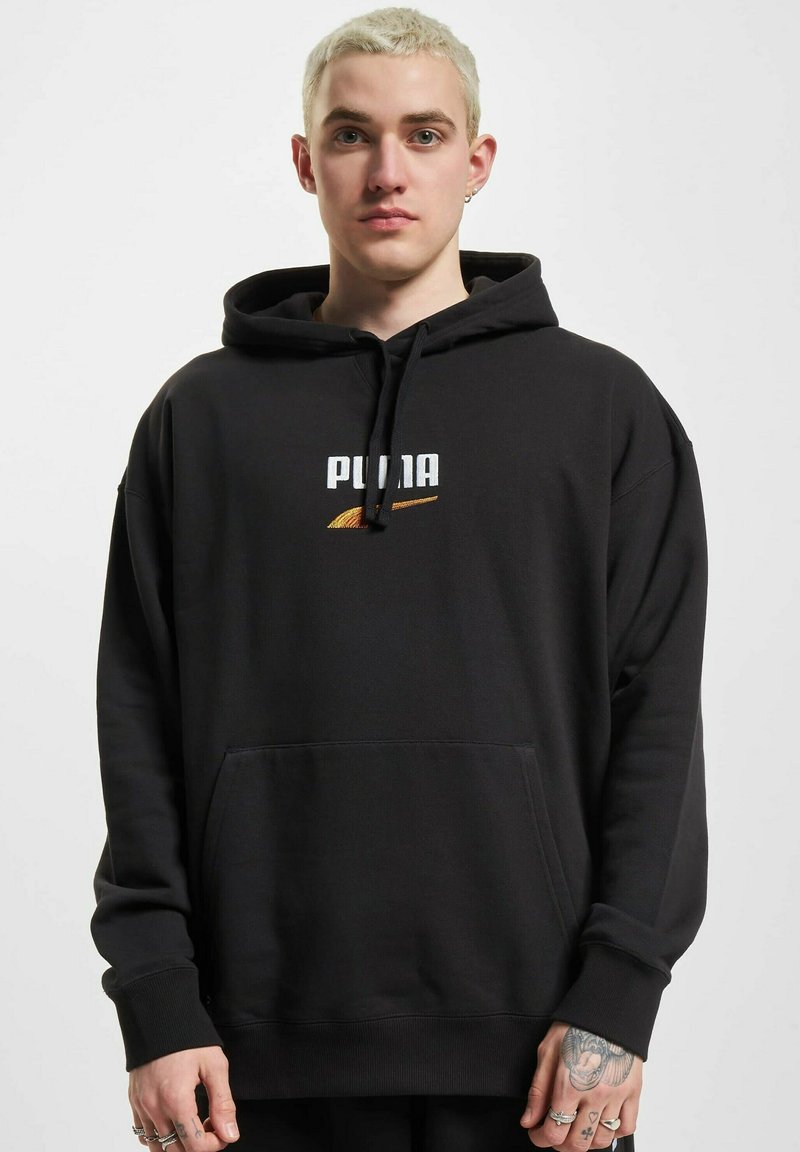 Puma DOWNTOWN LOGO - Felpa con cappuccio - black