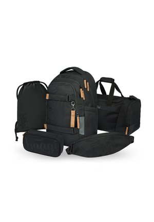 SET - School bag - schwarz
