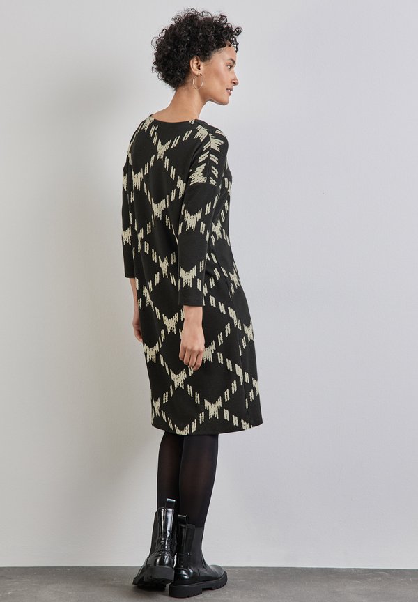 JACQUARD - Strickkleid - schwarz