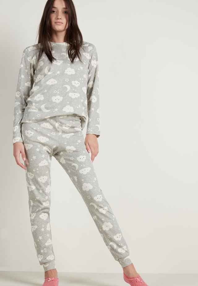 MIT MOND&WOLKE PRINT - Pyjama set - light grey blend moon/cloud print