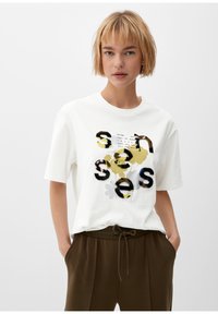 s.Oliver T-Shirt print - ecru