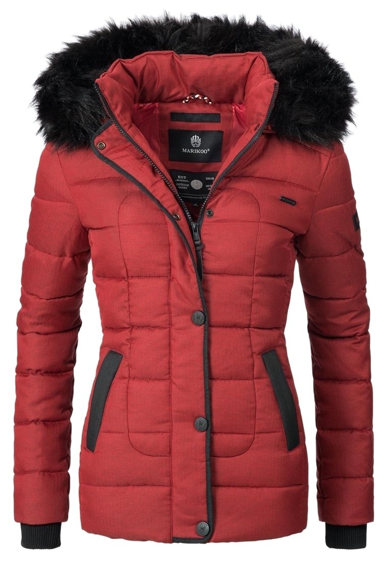 Marikoo Damen Parka Winter Rot MARIKOO Winterparka Mit Abnehmbarem