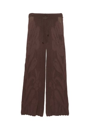 PULL&BEAR, FLORAL CUTWORK - TROUSERS. - Pantalon classique - brown