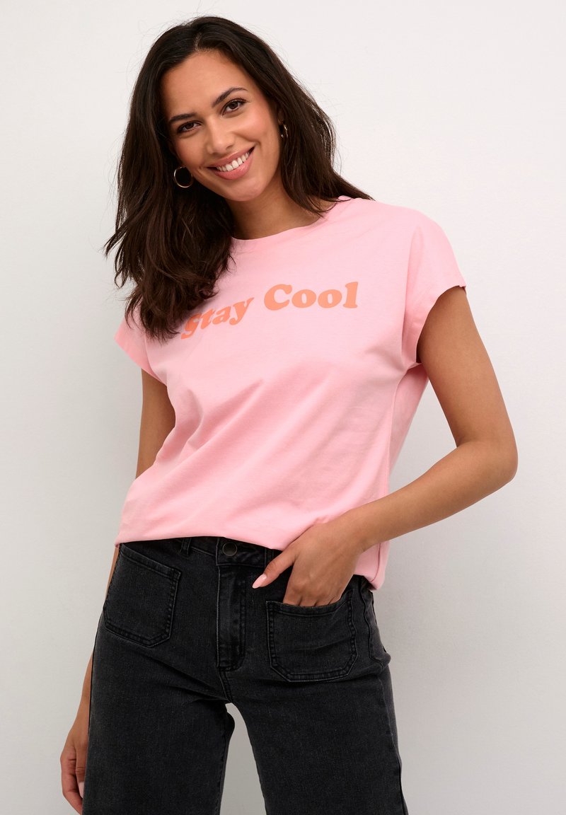 Kaffe COLLINA - Marškinėliai su spaudiniu - candypink melon statement