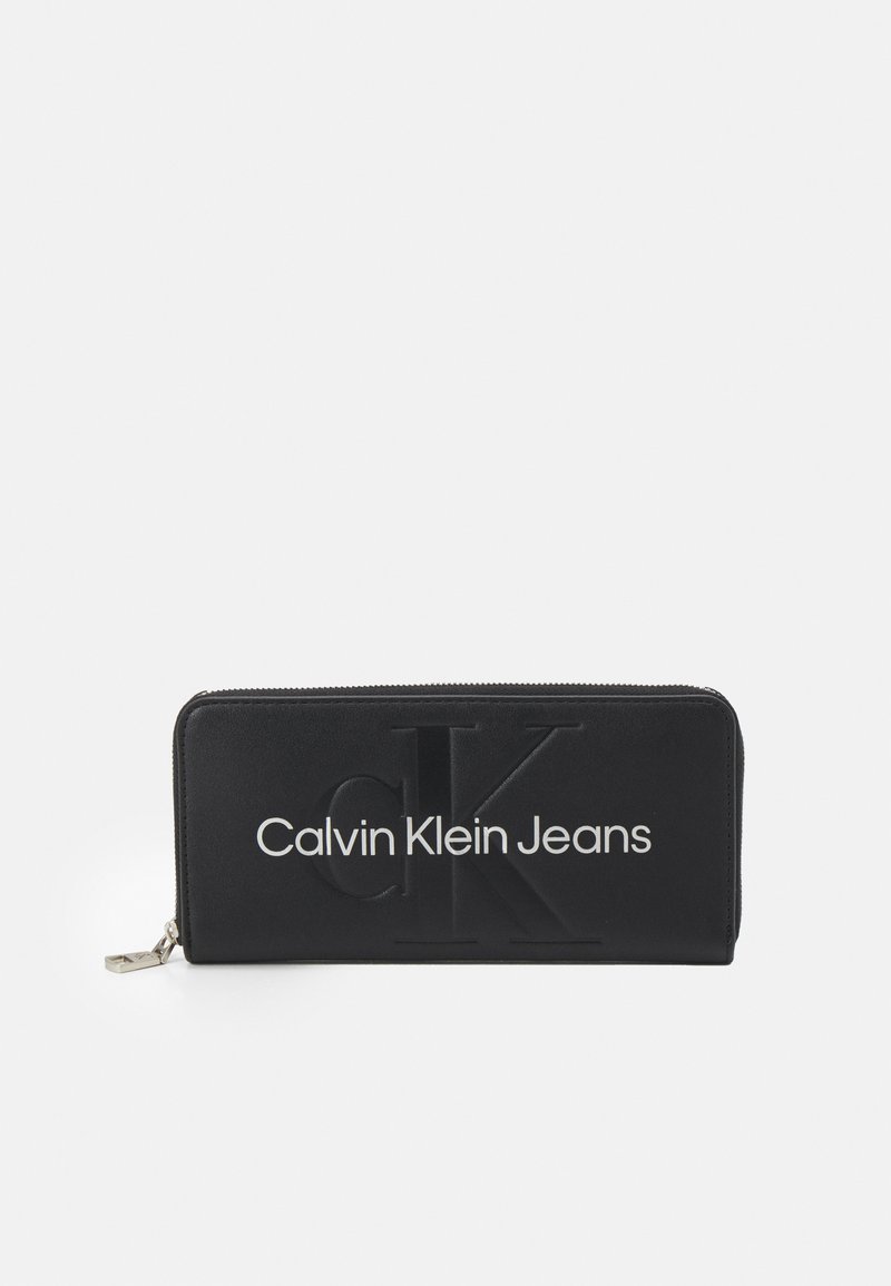 Calvin Klein Jeans SCULPTED ZIP AROUND MONO - Lommebok - black