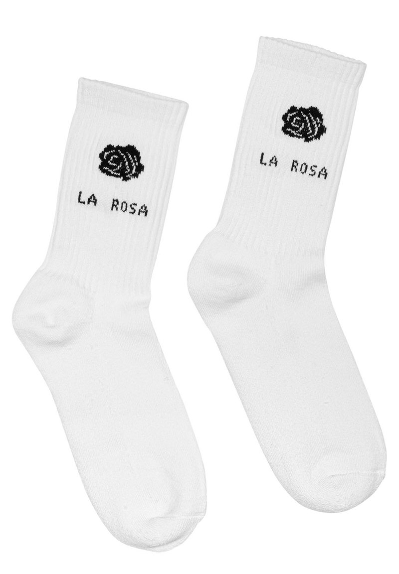 LA ROSA TENNIS SOCKS BLACK ROSE LOGO 1PAIR Calcetines white
