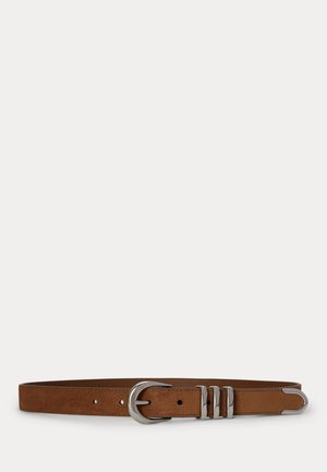 Lauren Ralph Lauren METAL-KEEPER SUEDE SKINNY BELT - Ζώνη - light tobacco