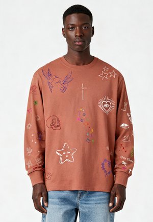Mira Paris, FLASH TATTOO HEAVYWEIGHT TEE  - Maglietta a manica lunga - brown