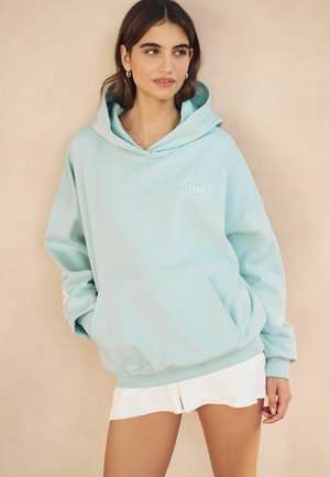 Next CITY GRAPHIC LONGLINE HOODIE - Luvtröja - baby blue
