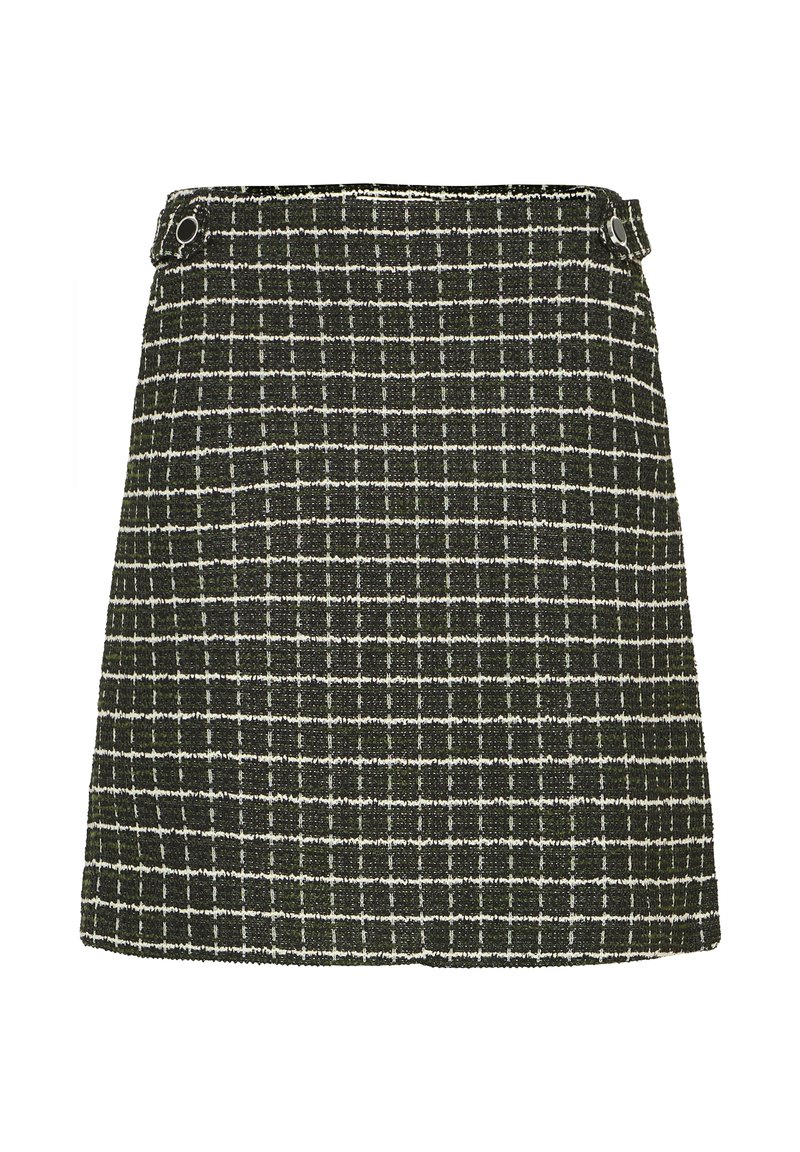 ICHI KATE CLOULE - Minifalda - rifle green check/verde oscuro - Zalando.es