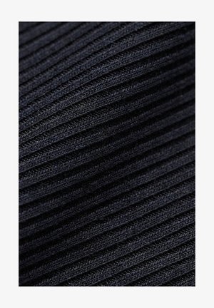 Gros plan sur un tissu noir côtelé serré avec des lignes texturées horizontales.