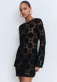 Mango - SHORT - Robe pull - black Image miniature 1