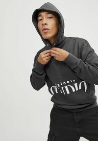 Jack & Jones JORVESTERBRO BACK HOOD - Sportinis megztinis - asphalt