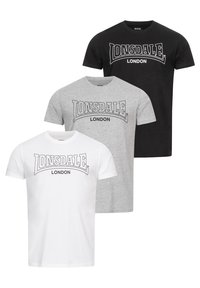 NORMALE PASSFORM DREIERPACK BEANLEY - Tričko s potlačou - black white marl grey