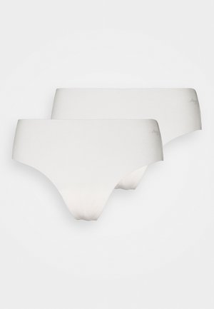 White cotton briefs with a smooth finish. Features a low-rise design and a seamless appearance. Includes subtle waistband branding.