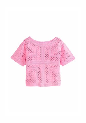 SHORT SLEEVE CREW NECK REGULAR FIT - T-shirts print - pink fluro