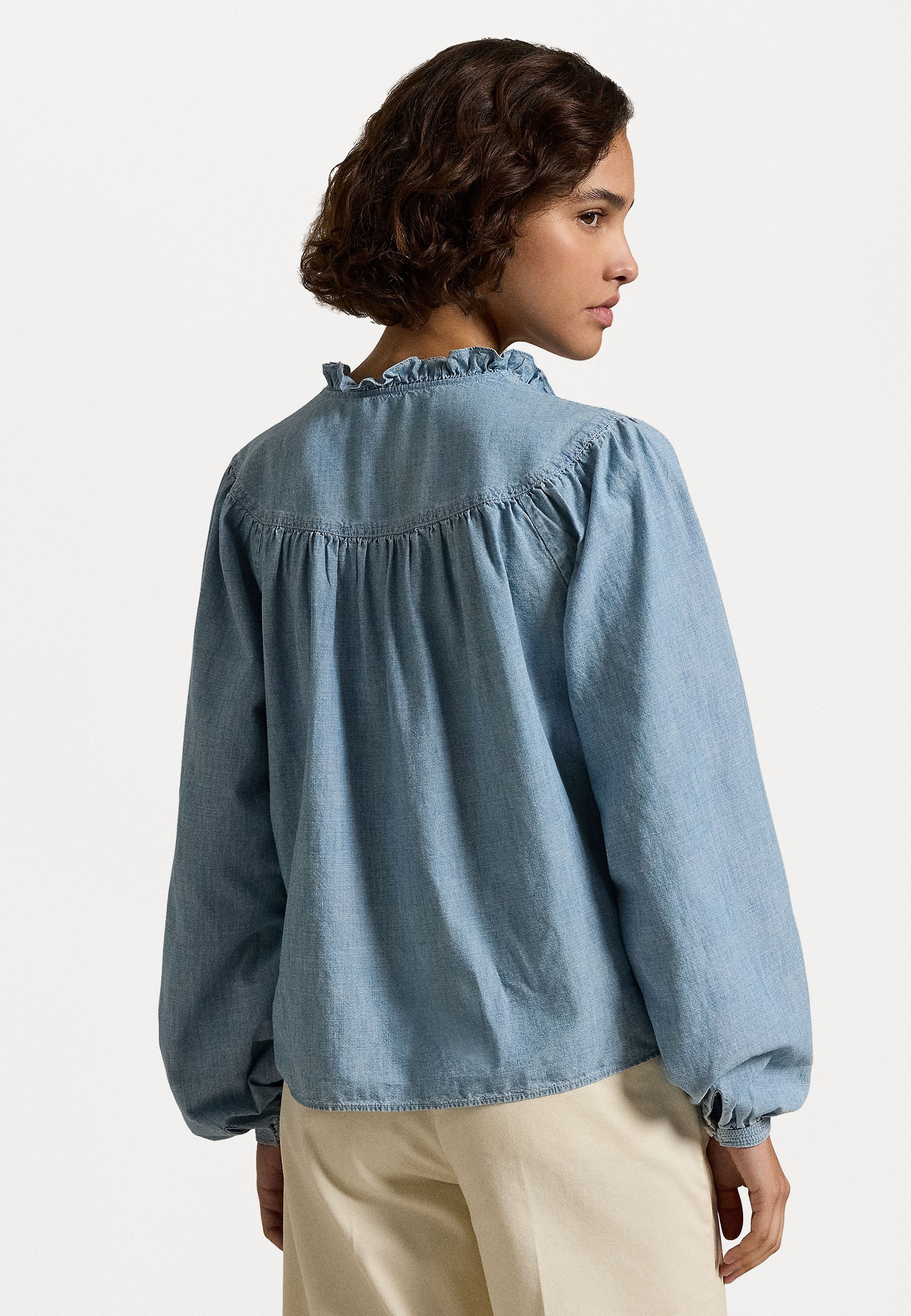Polo Ralph Lauren LONG SLEEVE BUTTON FRONT - Blus - chambray