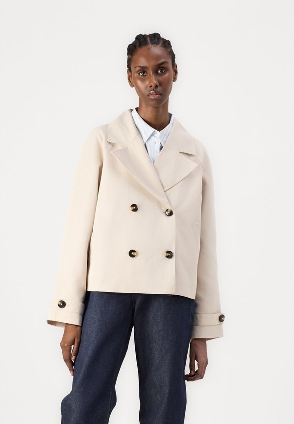 PCSCARLETT SHORT - Kurzmantel - silver gray