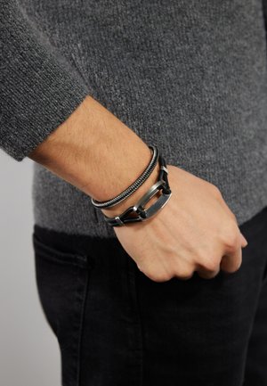 2 PACK - Bracelet - black/silver-coloured