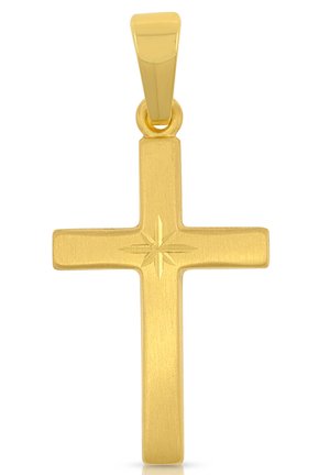 ANHÄNGER KREUZ , 26X12MM - Anhänger - gelbgoldfarben