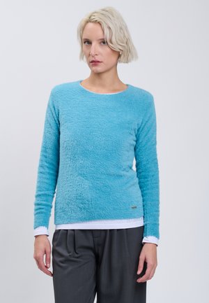 INFLUENCER, INFLUENCER PULLOVER CREW-NECK FLUFFY PULL - Maglione - aquamarine