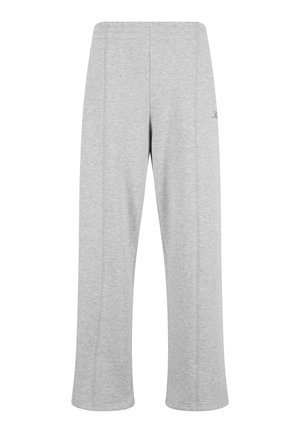 Jasnoszare dresy wykonane z miękkiego materiału, charakteryzujące się luźnym krojem, elastycznym pasem oraz subtelnymi detalami na bocznych szwach.