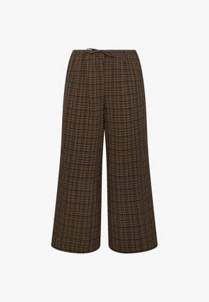 Yours Clothing, PLUS SIZE WIDE LEG TROUSERS - Pantalon classique - chocolate